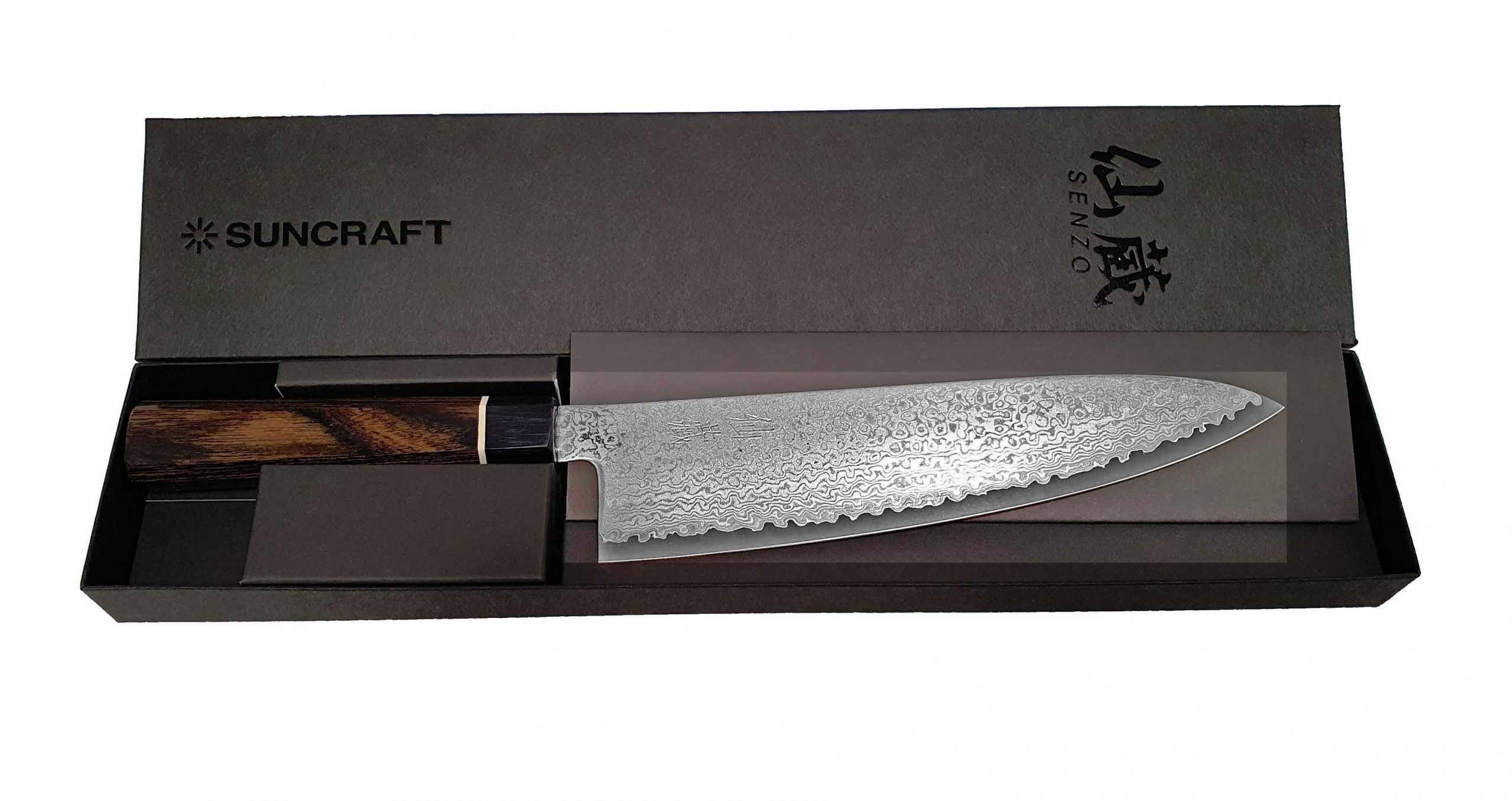 Suncraft Senzo Damascus Black kokkiveitsi 20 cm - Image 4